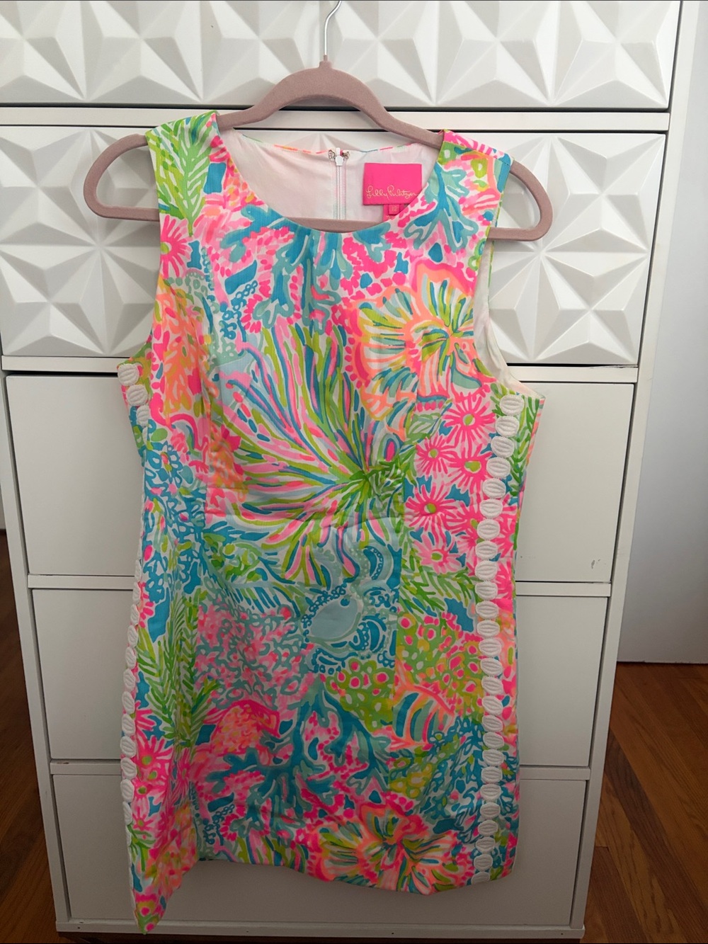 Lilly Pulitzer Girls' Tropical Floral Shift Dress - Pink, Blue & Green